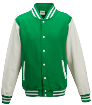 Kinder College Jacke Grün/Weiß | XS